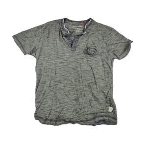 American Republic Shirt Mens Small Green Henley Short Sleeve Pocket Tagless Tee